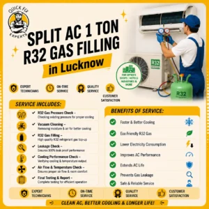 Split AC 1 Ton R 32 Gas Filling in Lucknow
