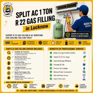 Split AC 1 Ton R 22 Gas Filling in Lucknow