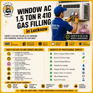 Window AC 1.5 Ton R 410 Gas Filling in Lucknow